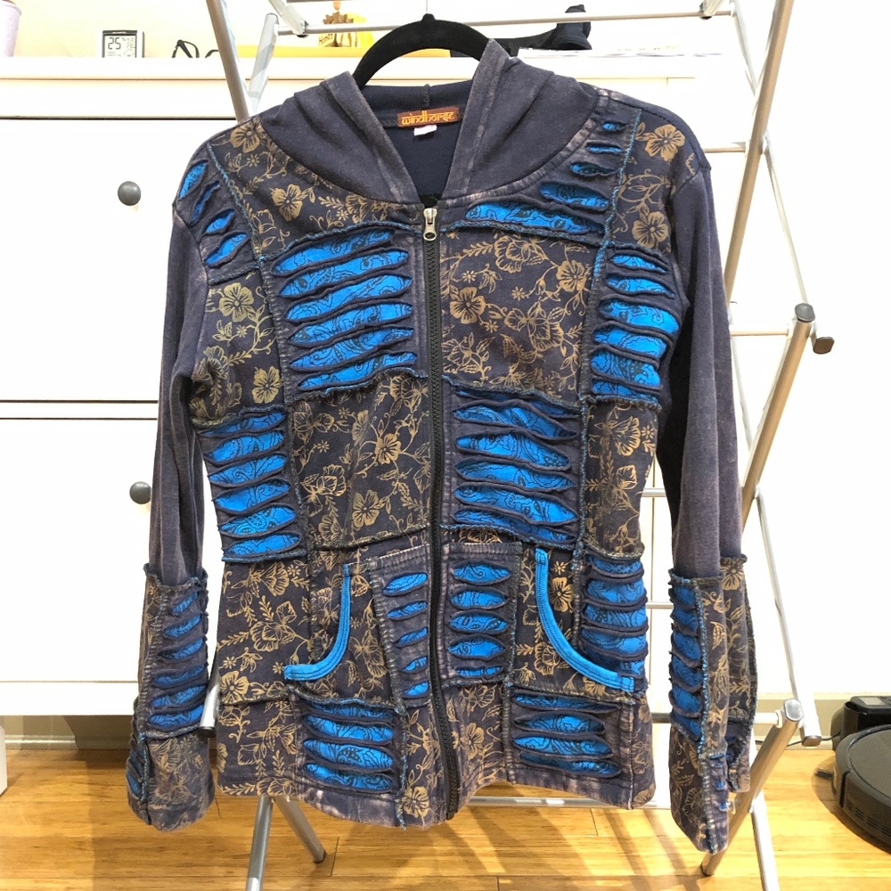 Windhorse hippie patchwork hoodie